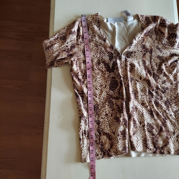 First Issue Liz Claiborne snake print cardigan sweater 3/4 sleeve Sz small - Picture 7 of 8